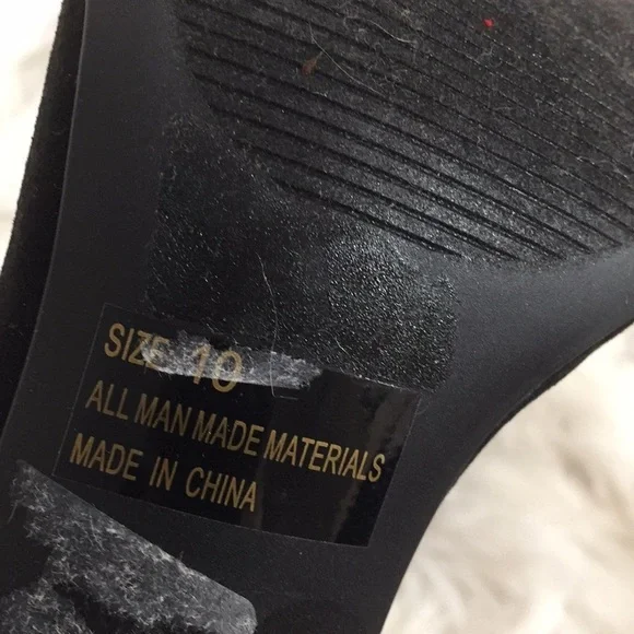 Qupid Sexy Black Braided Chain Accent Chunky Heels - Picture 16 of 16